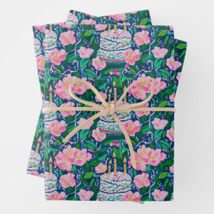 Preppy Birthday Wrapping Paper Geschenkpapier Set