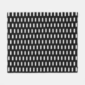 Preppy Black and White Geometric Muster Fleecedecke (Vorderseite (Horizontal))