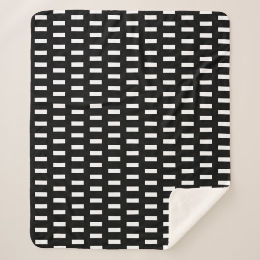 Preppy Black and White Geometric Muster Sherpadecke (Vorderseite)