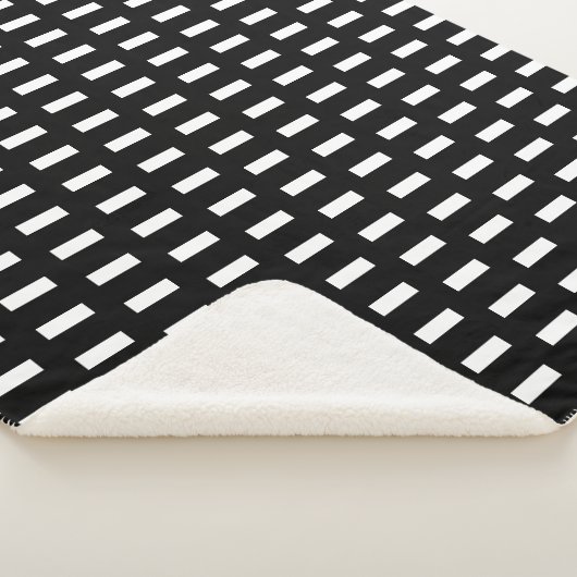 Preppy Black and White Geometric Muster Sherpadecke (3/4)