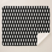Preppy Black and White Geometric Muster Sherpadecke (Vorderseite (Horizontal))