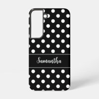 Preppy Black and White Polka Dots Personalisiert