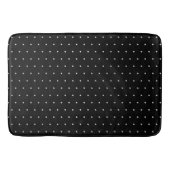 Preppy Black and White Tiny Polka Dots Muster Badematte (Vorderseite)