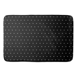 Preppy Black and White Tiny Polka Dots Muster Badematte