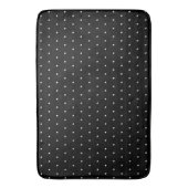 Preppy Black and White Tiny Polka Dots Muster Badematte (Vorderseite Vertikal)