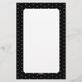 Preppy Black and White Tiny Polka Dots Muster Briefpapier (Rückseite)