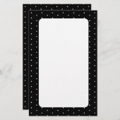 Preppy Black and White Tiny Polka Dots Muster Briefpapier (Vorne/Hinten)