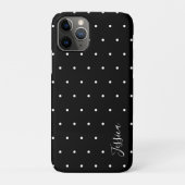 Preppy Black and White Tiny Polka Dots Muster Case-Mate iPhone Hülle (Rückseite)