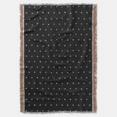 Preppy Black and White Tiny Polka Dots Muster Decke (Vorderseite Vertikal)