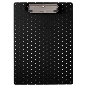 Preppy Black and White Tiny Polka Dots Muster Klemmbrett