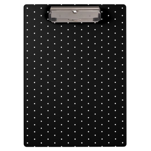 Preppy Black and White Tiny Polka Dots Muster Klemmbrett (Vorderseite)