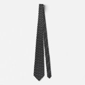 Preppy Black and White Tiny Polka Dots Muster Krawatte (Vorderseite)
