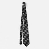 Preppy Black and White Tiny Polka Dots Muster Krawatte (Rückseite)