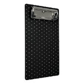 Preppy Black and White Tiny Polka Dots Muster Mini Klemmbrett (Schrägansicht)