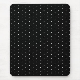 Preppy Black and White Tiny Polka Dots Muster Mousepad