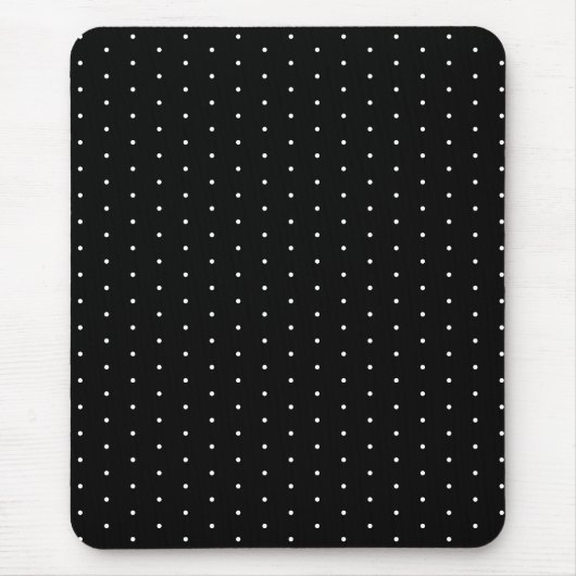 Preppy Black and White Tiny Polka Dots Muster Mousepad (Vorne)