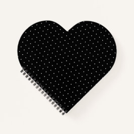 Preppy Black and White Tiny Polka Dots Muster Notizblock