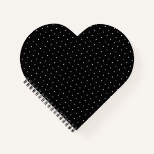 Preppy Black and White Tiny Polka Dots Muster Notizblock