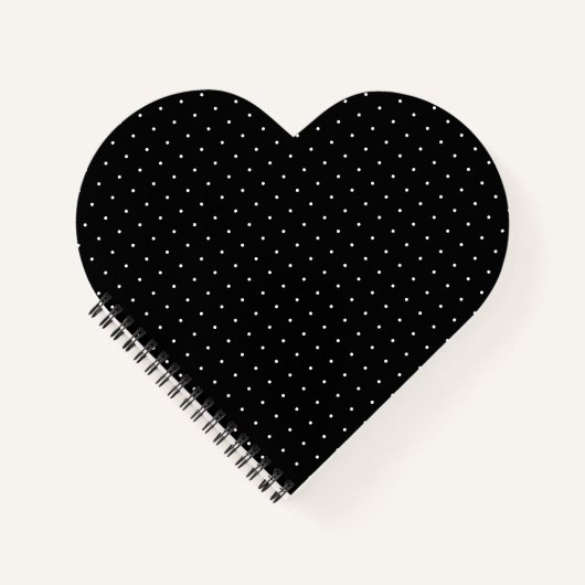 Preppy Black and White Tiny Polka Dots Muster Notizblock (Vorderseite)