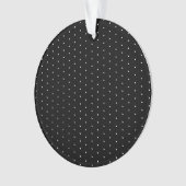 Preppy Black and White Tiny Polka Dots Muster Ornament (Vorderseite)