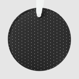 Preppy Black and White Tiny Polka Dots Muster Ornament