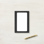 Preppy Black and White Tiny Polka Dots Muster Post-it Klebezettel (Auf Schreibtisch)