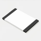 Preppy Black and White Tiny Polka Dots Muster Post-it Klebezettel (angewinkelt)
