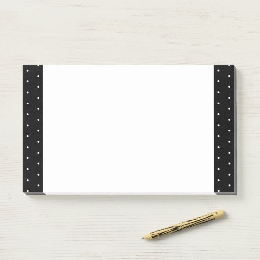 Preppy Black and White Tiny Polka Dots Muster Post-it Klebezettel (Auf Schreibtisch)