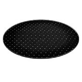 Preppy Black and White Tiny Polka Dots Muster Schneidebrett (Ecke)