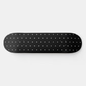 Preppy Black and White Tiny Polka Dots Muster Skateboard (Horizontal)