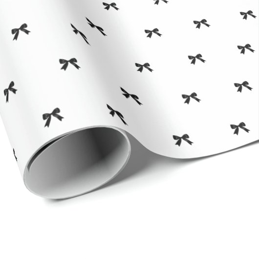 Preppy Black Bow Geschenkpapier (Rolleneckpunkt)