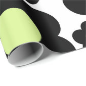 Preppy Black Neon Green Hippie Blume Pattern Geschenkpapier (Rolleneckpunkt)