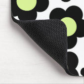Preppy Black Neon Green Hippie Blume Pattern Mousepad (Ecke)