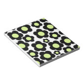 Preppy Black Neon Green Hippie Blume Pattern Notizblock (angewinkelt)