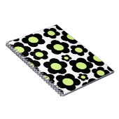 Preppy Black Neon Green Hippie Blume Pattern Notizblock (Rechte Seite)