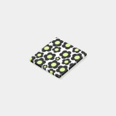 Preppy Black Neon Green Hippie Blume Pattern Post-it Klebezettel (angewinkelt)