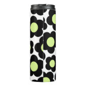 Preppy Black Neon Green Hippie Blume Pattern Thermosbecher (Rückseite)