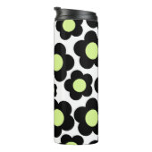 Preppy Black Neon Green Hippie Blume Pattern Thermosbecher (Nach rechts gedreht)