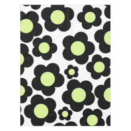 Preppy Black Neon Green Hippie Blume Pattern Tischdecke