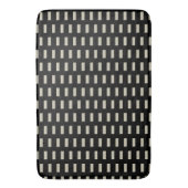 Preppy Black und Ivory Geometric Pattern Badematte (Vorderseite Vertikal)