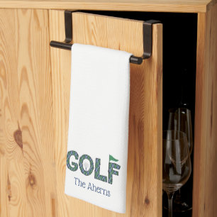 Preppy Blau Grün Argyle Maßgeschneiderter Golf Geschirrtuch