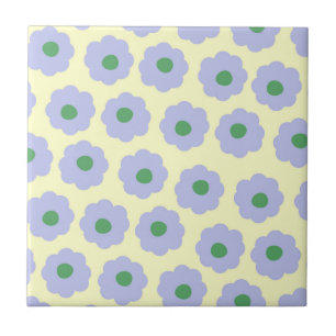 Preppy Blau Grüne Süße Hippie-Blumenmuster Fliese