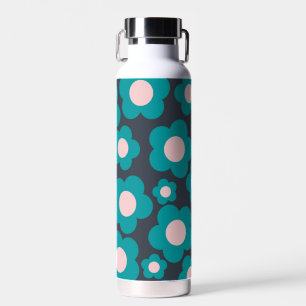 Preppy Blau Rosa Hippie Blumenmuster Trinkflasche