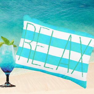 Preppy Blau-Weiß breit gestreift Entspannung  Kissen Für Draußen