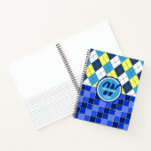 Preppy Blaue Himbeer-Limonade Argyle und Karos Notizblock (Innenseite)
