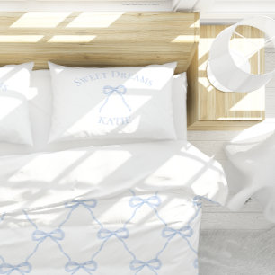 Preppy Blaue Schleife Süße Träume Dekokissen