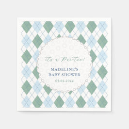 Preppy Blue and Green Golf Theme Kinderdusche Serviette