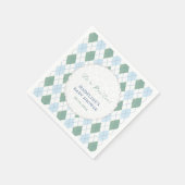 Preppy Blue and Green Golf Theme Kinderdusche Serviette (Ecke)