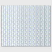 Preppy Blue and Green Hydrangea Stripe Geschenkpapier (Flach)