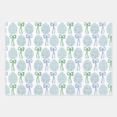 Preppy Blue and Green Oaster Bows and Eggs Geschenkpapier Set (Vorderseite 3)